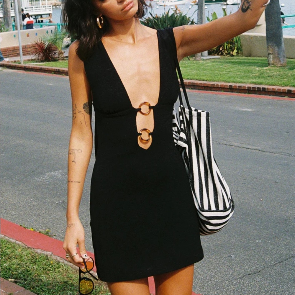 Black halter dress